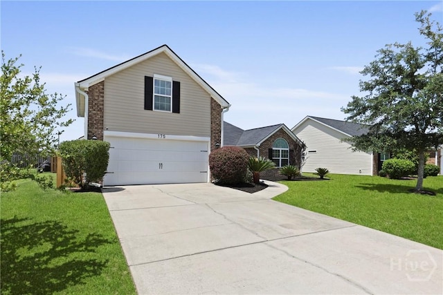 175 Willow Point Cir, Savannah, GA 31407 - view of front facade with a garage, concrete driveway, and a front yard