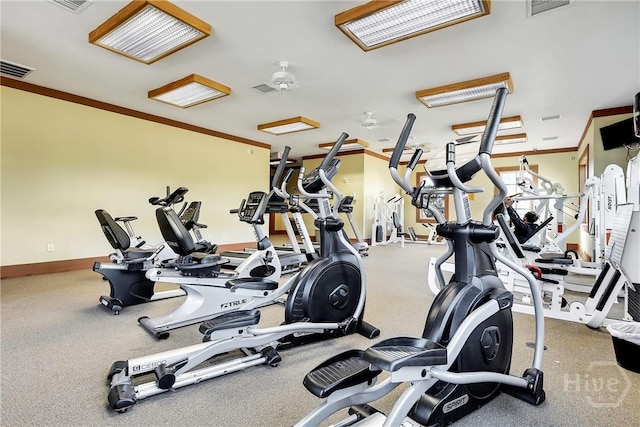 175 Willow Point Cir, Savannah, GA 31407 - gym featuring ornamental molding and baseboards