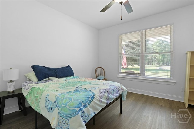 1003 Dolphin Ct, Townsend, GA 31331 - bedroom featuring wood finished floors and ceiling fan