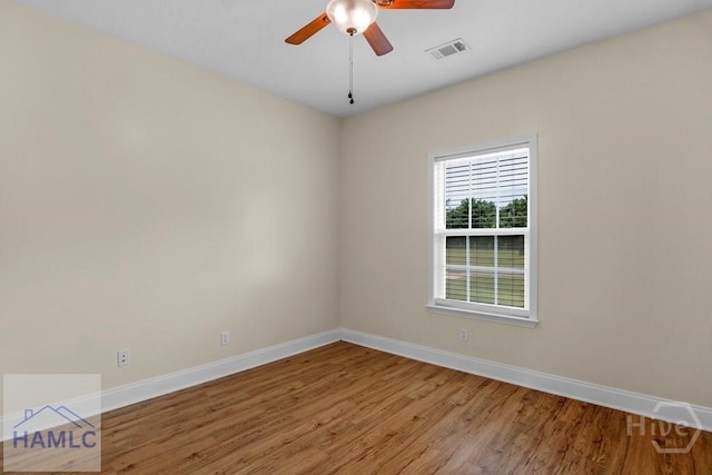 432 Cypress Creek Dr NE, Ludowici, GA 31316 - empty room featuring a ceiling fan and light wood finished floors