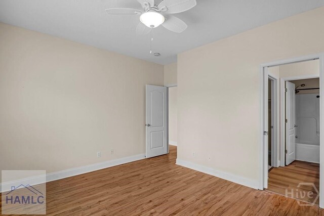 432 Cypress Creek Dr NE, Ludowici, GA 31316 - spare room with light wood finished floors and a ceiling fan