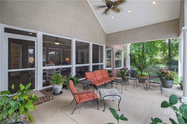 39 Grand Lake Cir, Savannah, GA 31405 - view of patio with a ceiling fan and outdoor lounge area