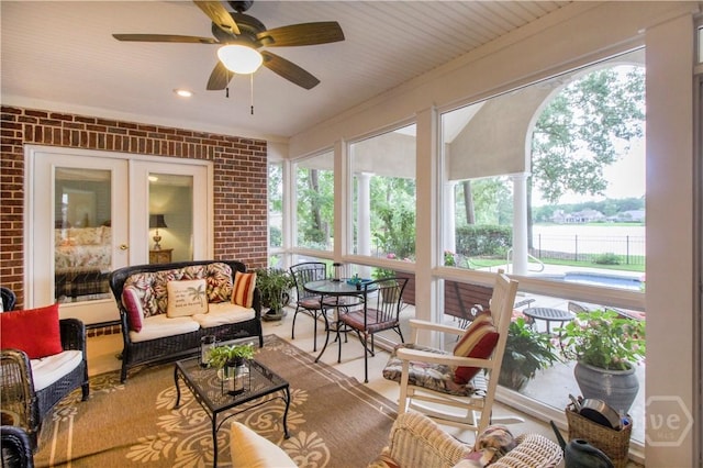 39 Grand Lake Cir, Savannah, GA 31405 - sunroom with brick wall