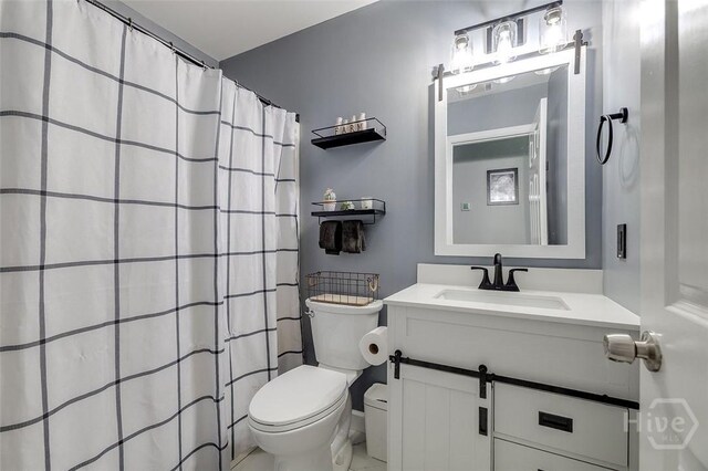 251 Old Louisville Rd, Guyton, GA 31312 - bathroom with vanity and a shower with curtain