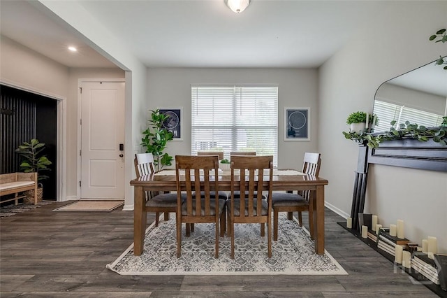 151 Excel Dr, Richmond Hill, GA 31324 - dining area featuring dark wood-type flooring and recessed lighting