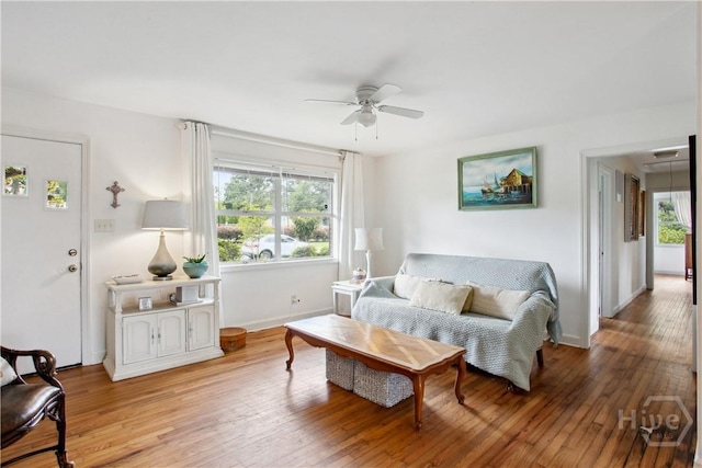 2104 Mason Dr, Savannah, GA 31404 - living area with ceiling fan, light wood-style floors, and attic access