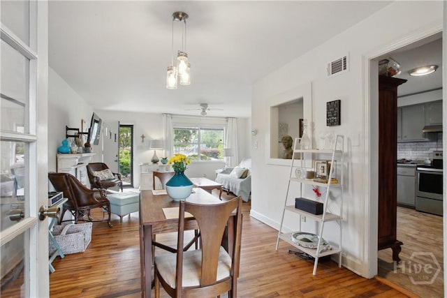 2104 Mason Dr, Savannah, GA 31404 - dining room featuring light wood-style flooring and ceiling fan