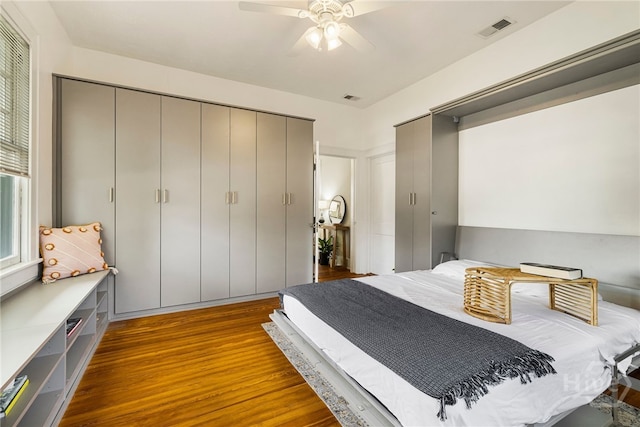316 E 51st St, Savannah, GA 31405 - bedroom featuring wood finished floors, ceiling fan, and a closet