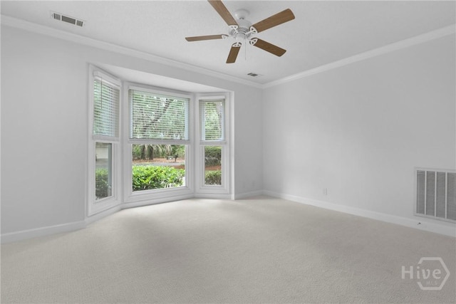 8 Boars Nest Ln, Savannah, GA 31411 - carpeted empty room with crown molding and ceiling fan