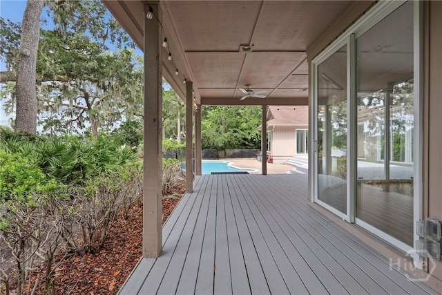 8 Boars Nest Ln, Savannah, GA 31411 - deck featuring a ceiling fan