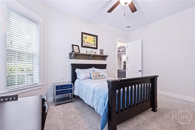 370 Blackjack Oak Dr W, Richmond Hill, GA 31324 - carpeted bedroom with a ceiling fan and baseboards