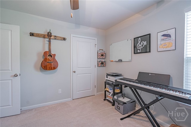 143 Arusha Ave, Savannah, GA 31419 - home office with carpet flooring and ceiling fan