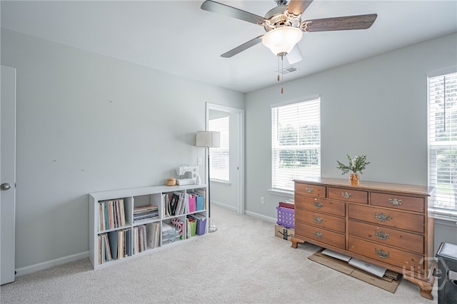 143 Arusha Ave, Savannah, GA 31419 - carpeted bedroom with multiple windows and a ceiling fan