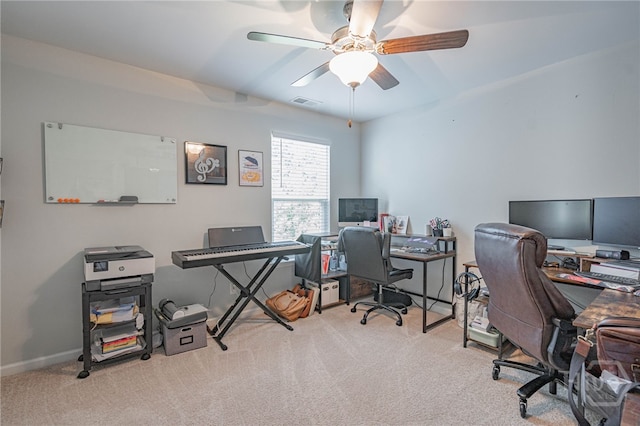 143 Arusha Ave, Savannah, GA 31419 - office featuring carpet flooring and a ceiling fan