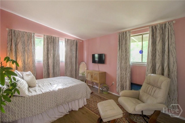 320 Windsor Rd, Savannah, GA 31419 - bedroom with multiple windows, wood finished floors, and lofted ceiling