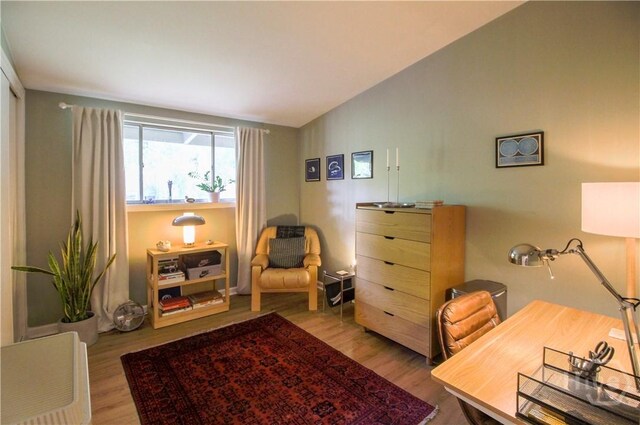 320 Windsor Rd, Savannah, GA 31419 - office area with wood finished floors and vaulted ceiling