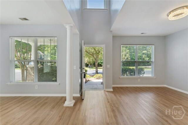 146 Royal Ln, Pooler, GA 31322 - foyer featuring decorative columns and wood finished floors