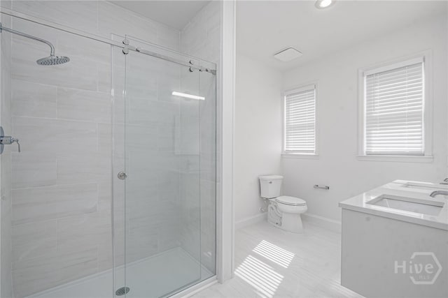 316 E 31st St, Savannah, GA 31401 - bathroom with a stall shower, double vanity, and recessed lighting