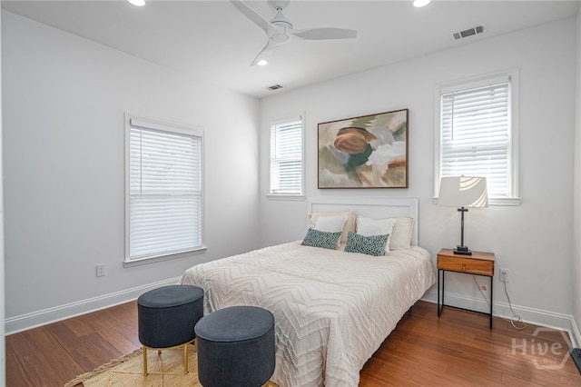 316 E 31st St, Savannah, GA 31401 - bedroom with wood finished floors, recessed lighting, and ceiling fan