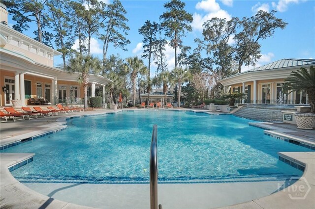 1212 Whitemarsh Way, Savannah, GA 31410 - community pool with french doors and a patio area