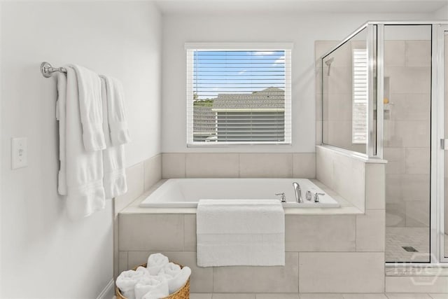 104 Finch Ln, Guyton, GA 31312 - bathroom featuring a garden tub and a shower stall