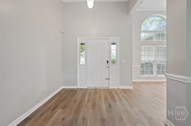 65 Golden Gate Dr, Pooler, GA 31322 - entrance foyer featuring light wood-style floors and a towering ceiling