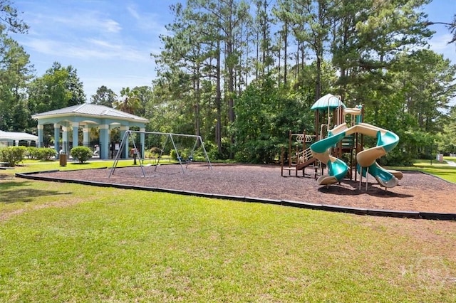 65 Golden Gate Dr, Pooler, GA 31322 - community play area with a lawn, a gazebo, and view of scattered trees