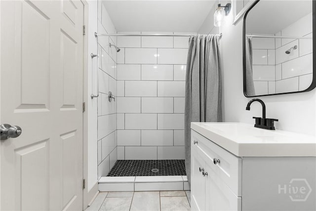 911 Hamilton Ct, Savannah, GA 31401 - full bathroom featuring vanity, tiled shower, and tile patterned floors