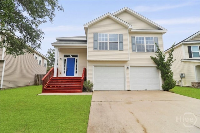15 Springwater Dr, Port Wentworth, GA 31407 - view of front of house featuring a garage, a front yard, and concrete driveway