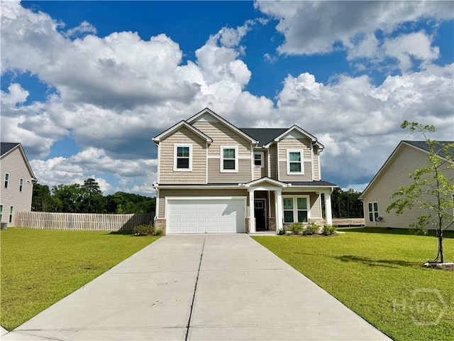 135 Melody Dr, Pooler, GA 31322 - craftsman-style house featuring an attached garage, concrete driveway, and stone siding