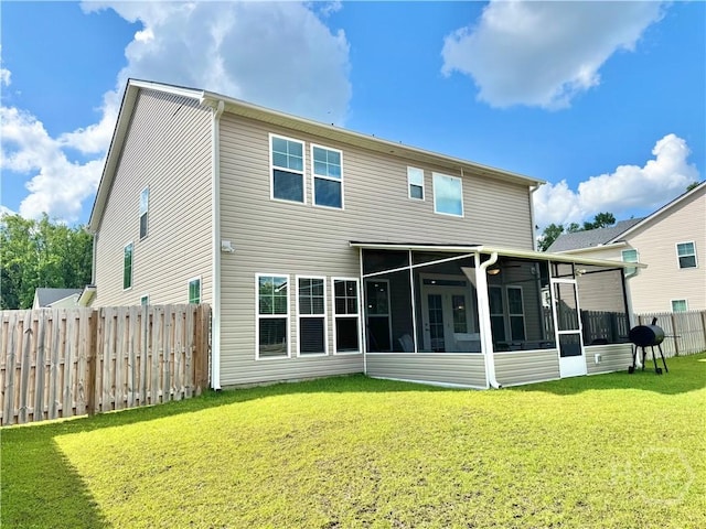 135 Melody Dr, Pooler, GA 31322 - rear view of property with a sunroom