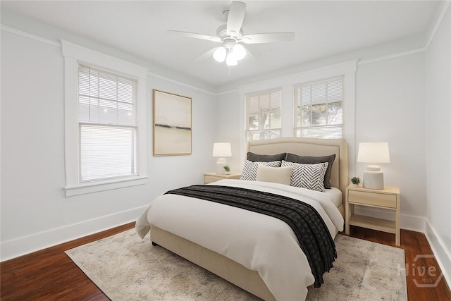 1122 SE 36th St, Savannah, GA 31404 - bedroom featuring wood finished floors, a ceiling fan, and ornamental molding