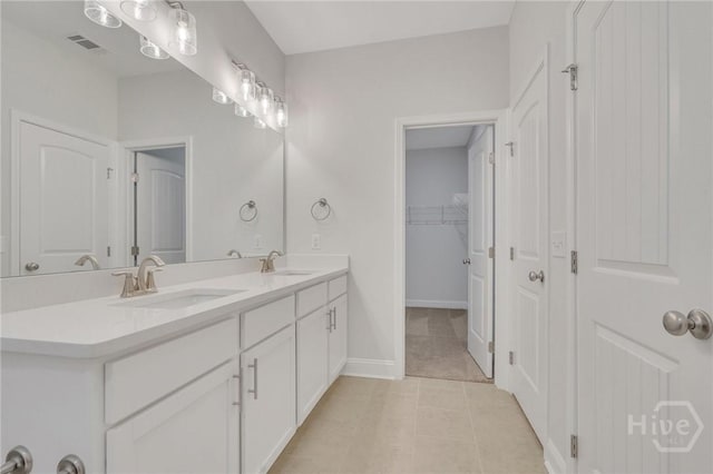 102 Simon Cir, Guyton, GA 31312 - full bath featuring double vanity and tile patterned flooring