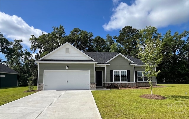 102 Simon Cir, Guyton, GA 31312 - view of front of house with a garage, concrete driveway, and a front yard
