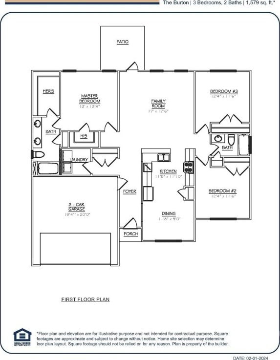 102 Simon Cir, Guyton, GA 31312 - view of home floor plan