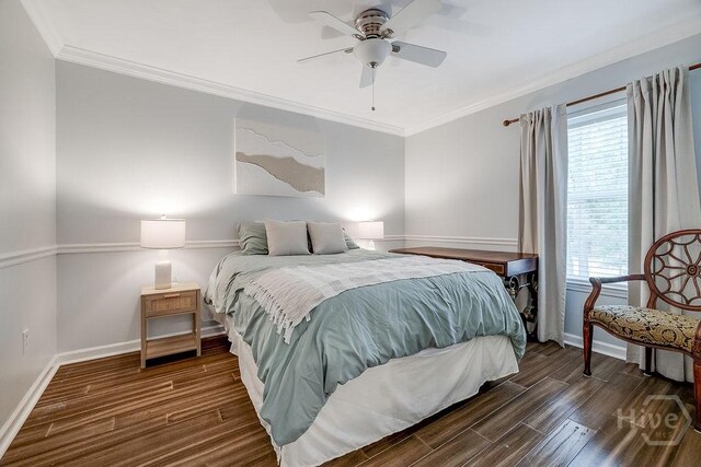 7 Settlers Pt, Savannah, GA 31406 - bedroom with wood finished floors, crown molding, multiple windows, and ceiling fan
