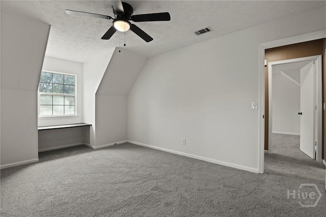 217 Bordeaux Ln, Savannah, GA 31419 - additional living space with carpet, ceiling fan, and a textured ceiling