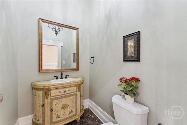 45 Shore Rd, Savannah, GA 31419 - half bathroom featuring vanity and marble finish flooring