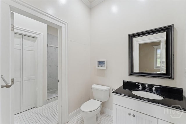 45 Shore Rd, Savannah, GA 31419 - full bath featuring vanity, a shower, tile patterned flooring, and a closet