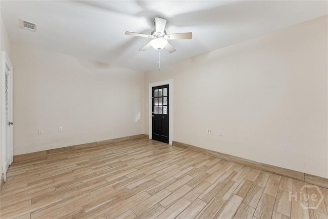 45 Shore Rd, Savannah, GA 31419 - empty room featuring a ceiling fan and light wood-style flooring