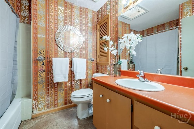 7012 Sandnettles Dr, Savannah, GA 31410 - bathroom featuring wallpapered walls and vanity