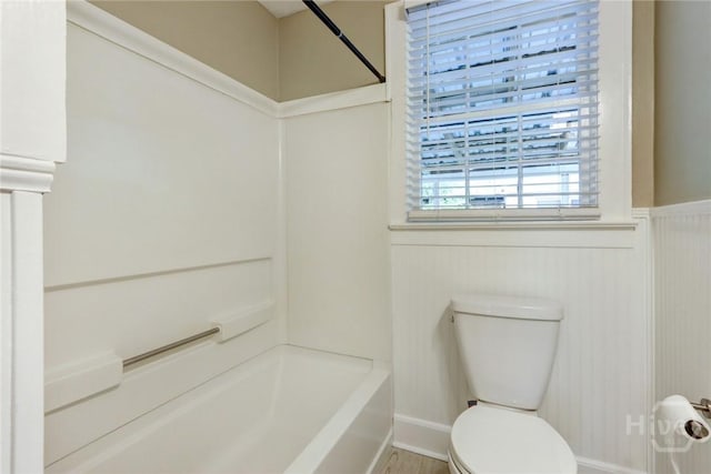 416 E 61st St, Savannah, GA 31405 - bathroom with a wainscoted wall and bathing tub / shower combination