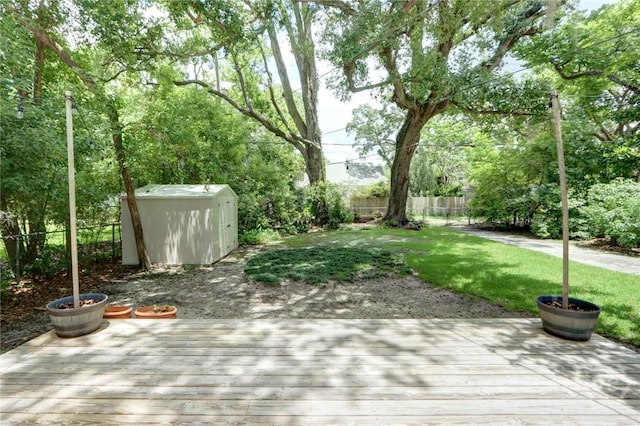 416 E 61st St, Savannah, GA 31405 - wooden deck featuring a shed