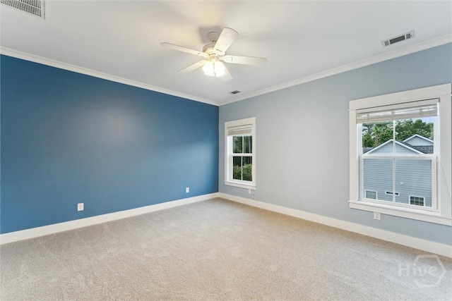 15 Sabal Dr, Richmond Hill, GA 31324 - unfurnished room with crown molding, carpet flooring, and ceiling fan