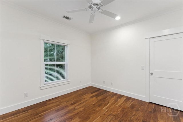 15 Sabal Dr, Richmond Hill, GA 31324 - empty room with crown molding, wood finished floors, and a ceiling fan