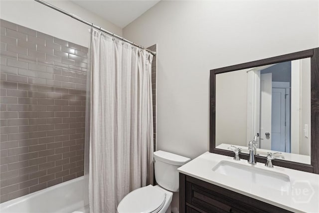 15 Sabal Dr, Richmond Hill, GA 31324 - full bathroom with vanity and shower / bathtub combination with curtain