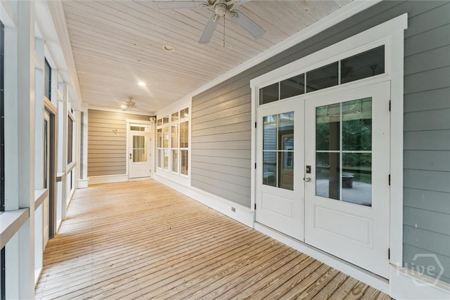 15 Sabal Dr, Richmond Hill, GA 31324 - unfurnished sunroom with a ceiling fan and french doors