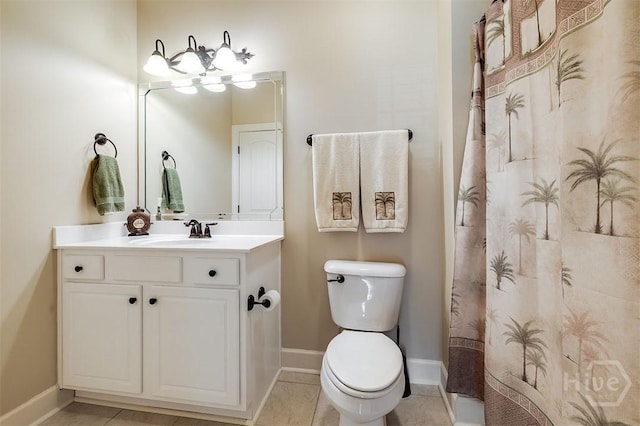 144 Sweetwater Cir, Rincon, GA 31326 - bathroom with vanity, curtained shower, and tile patterned flooring