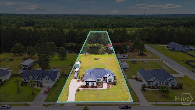 112 Kingsley Dr N, Guyton, GA 31312 - view from above of property featuring a forest and property parcel outlined