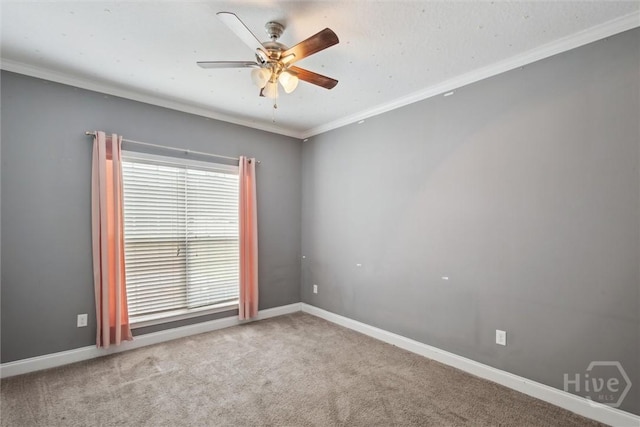 112 Kingsley Dr N, Guyton, GA 31312 - spare room with carpet flooring, ceiling fan, and crown molding